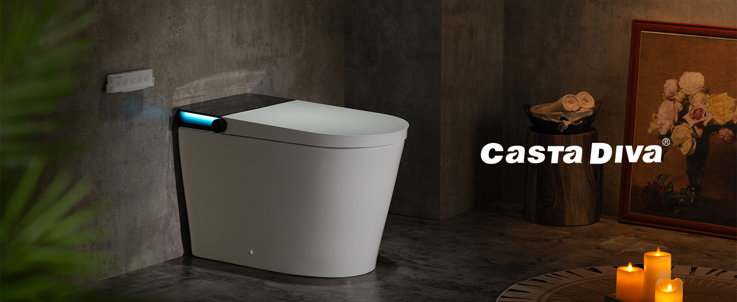 Casta Diva Smart Toilet with Bidet Built in, Auto Open Close, Foot